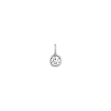 Round Lab Grown White Sapphire Bezel Pendant