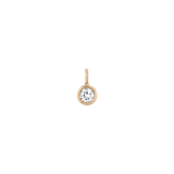 Round Lab Grown White Sapphire Bezel Pendant
