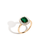 Lab Grown Green Emerald Alexandra Ring