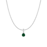 7ct Round Tennis Charm Necklace Set