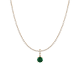 7ct Round Tennis Charm Necklace Set