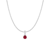 7ct Round Tennis Charm Necklace Set