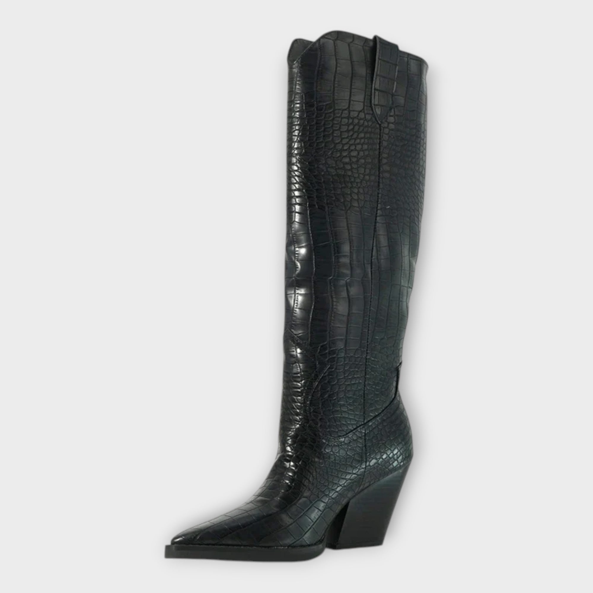 Bottes à Motif Croco et Talon Élégant