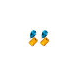 Toi et Moi Gemstone Mini Heirloom Earring - Citrine & London Blue Topaz