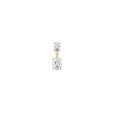 Lab Grown White Sapphire Ear Jacket - Oval Bottom Stone