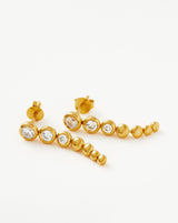 Tennis Beaded Stone Drop Earrings | 18ct Gold Vermeil/Cubic Zirconia