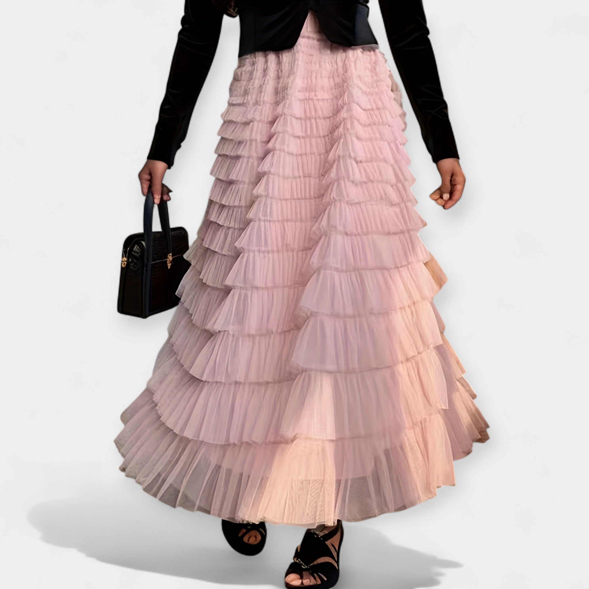 Jupe Élégante à Détail de Tulle