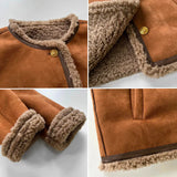 Rosália – Manteau à Fourrure et Boutons
