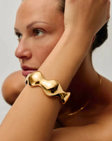 Eny Puffy Dome Statement Cuff Bracelet | 18ct Gold Plated