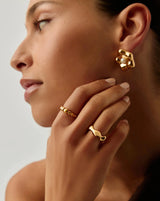 Eny Puffy Stacking Ring | 18ct Gold Plated