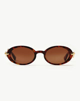 Jimmy Fairly Elvissa Oval Sunglasses | Gold Plated/Brown Tortoise