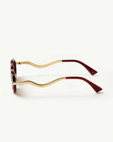 Jimmy Fairly Elvissa Oval Sunglasses | Gold Plated/Cherry