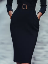 Iara – Robe Moulante Noire Raffinée
