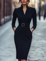 Iara – Robe Moulante Noire Raffinée