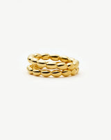 Molten Olive Stacked Ring | 18ct Gold Plated