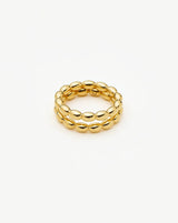 Molten Olive Stacked Ring | 18ct Gold Plated