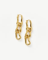 Molten Ovate Triple Drop Earrings | 18ct Recycled Gold Plating on Brass
