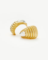 Ridge Oversized Earrings | Mixed Metal