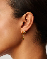 Savi Ridge Droplet Charm Earrings | 18ct Gold Vermeil
