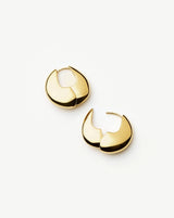Sculptural Pebble Small Hoop Earrings | 18ct Gold Plated