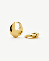 Sculptural Pebble Small Hoop Earrings | 18ct Gold Plated