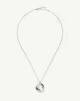 Sculptural Ridge Molten Pendant Necklace | Silver Plated