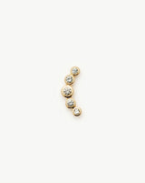 Solid Gold Diamond Ear Climber Flat Back Stud Earring | 9ct Solid Gold