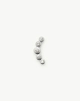 Solid Gold Diamond Ear Climber Flat Back Stud Earring | 9ct Solid White Gold