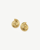 Spiral Small Stud Earrings | 18ct Gold Plated
