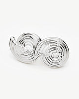 Spiral Small Stud Earrings | Silver Plated