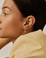 Tennis Charm Mini Hoop Earrings | Sterling Silver/Cubic Zirconia