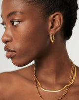 Twisted Tidal Medium Hoop Earrings | 18ct Gold Plated